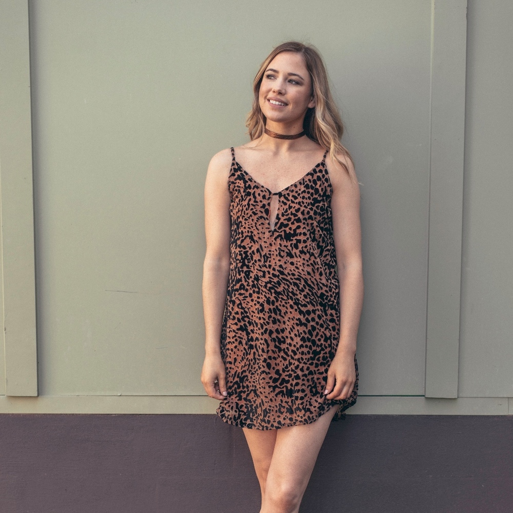 Leopard Mini Slip Dress